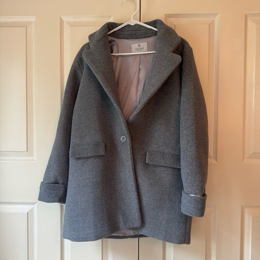 Dudley Stephens Bonnie Jacket grey fleece collared jacket coat size M